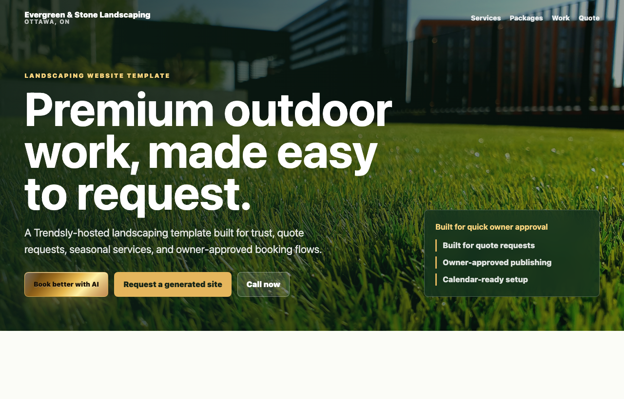 Rendered hosted site template preview